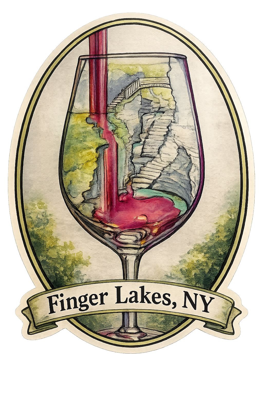 Sticker, Watkins Glen Wine Glass